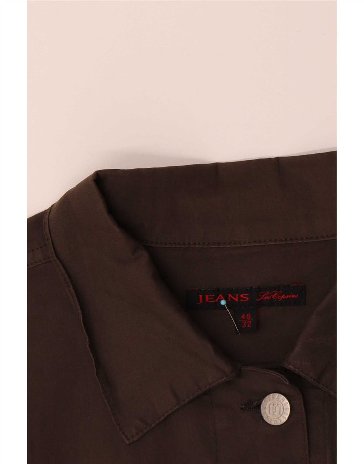 Les Copains Womens Bomber Jacket IT 46 Large Brown Cotton
