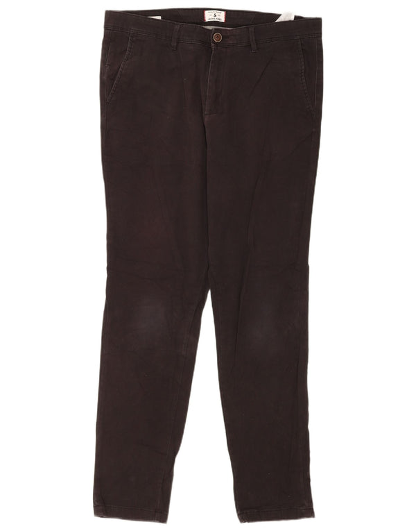 Jack & Jones Mens Slim Chino Trousers W34 L32 Black Cotton