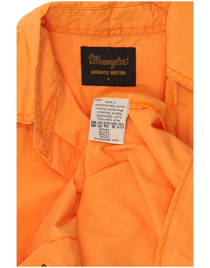 Wrangler Mens Short Sleeve Shirt Medium Orange Cotton