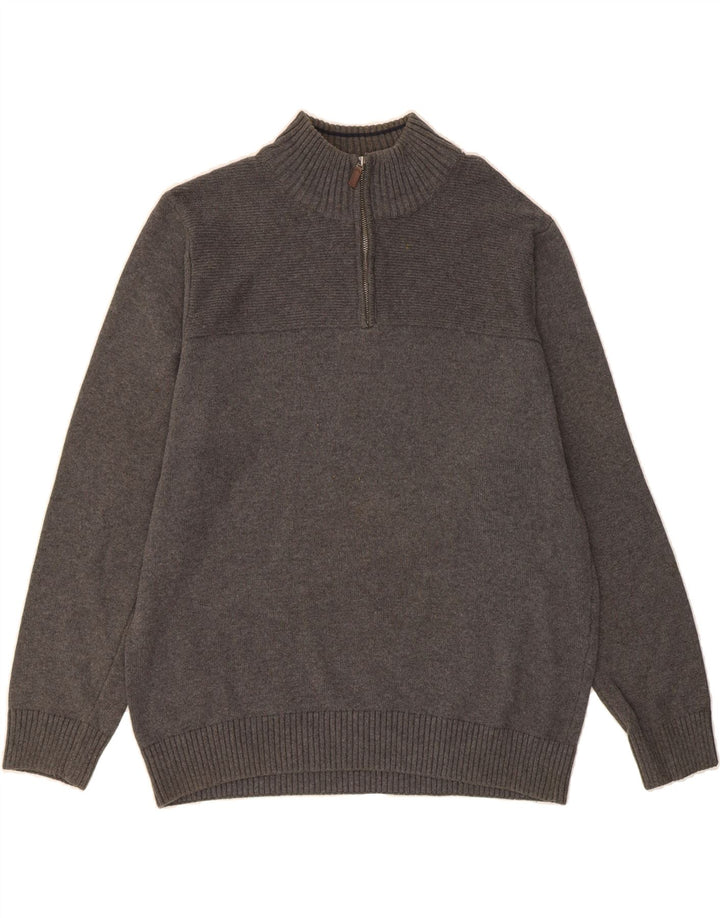 DOCKERS Mens Zip Neck Jumper Sweater XL Grey Cotton Vintage Dockers and Second-Hand Dockers from Messina Hembry 