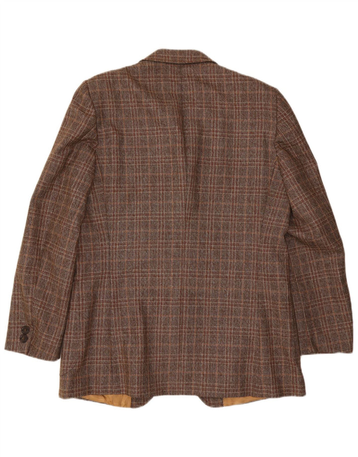 Sir Henry's Mens 2 Button Blazer Jacket UK 40 Large Brown Check