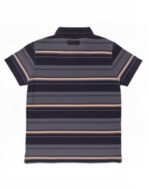 Fat Face Mens Polo Shirt Medium Blue Striped Cotton