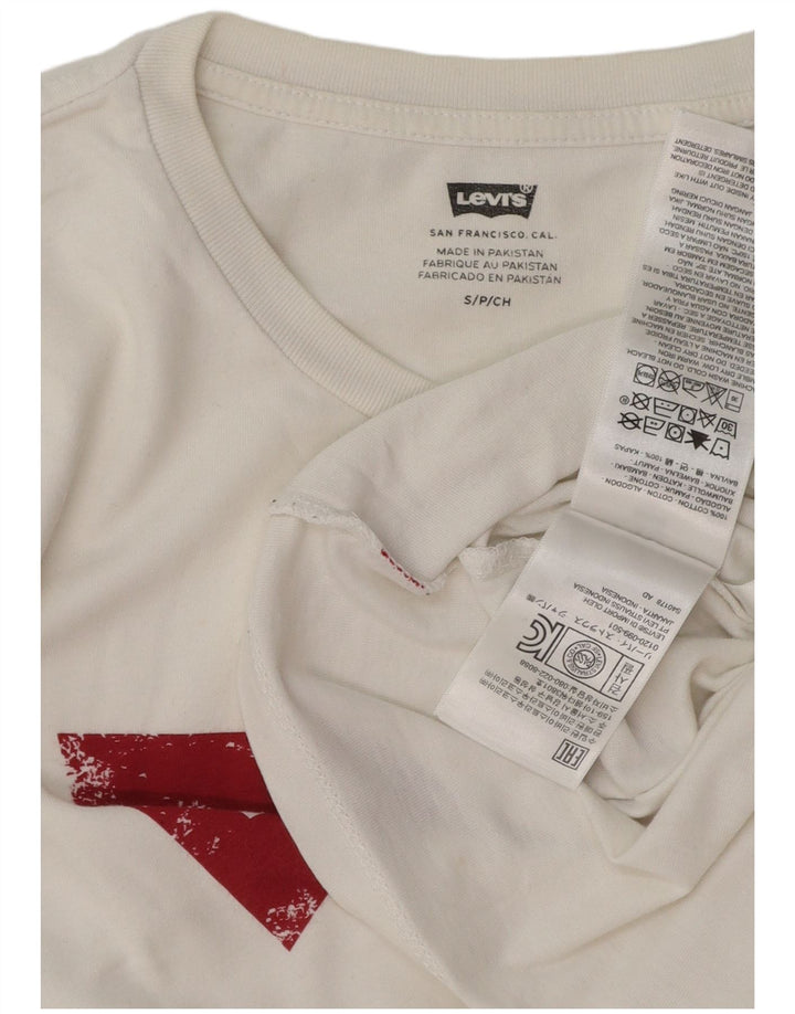 LEVI'S Mens Graphic T-Shirt Top Small White Cotton