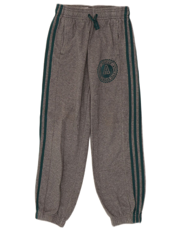 Adidas Boys Graphic Tracksuit Trousers Joggers 11-12 Years Grey Flecked