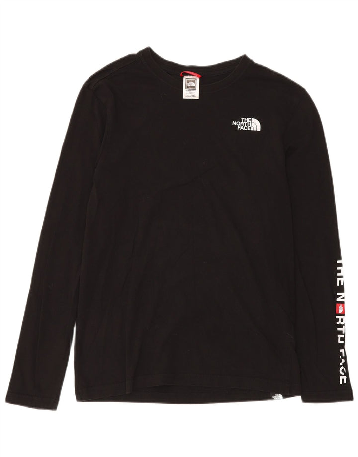 THE NORTH FACE Mens Graphic Top Long Sleeve Small Black Cotton