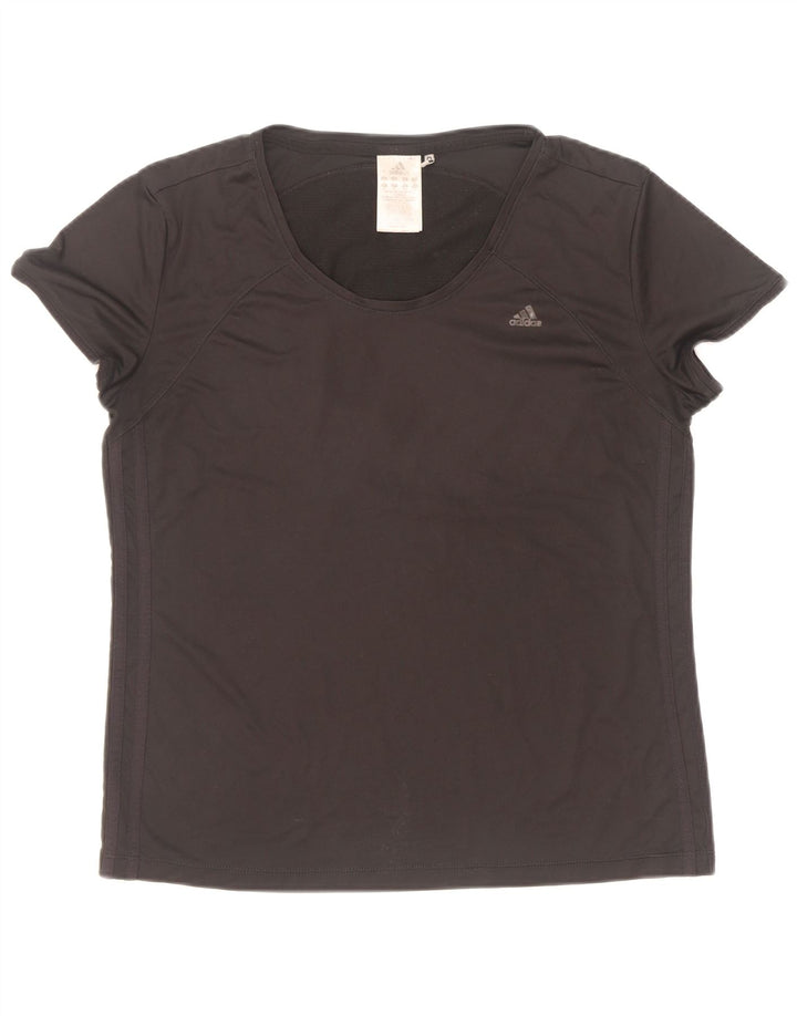 Adidas Womens Climacool T-Shirt Top UK 16 Large Black Polyester