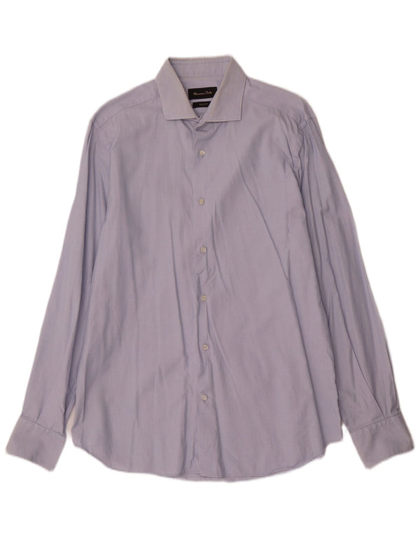 Massimo Dutti Mens Slim Fit Shirt Size 41 16 Large Blue