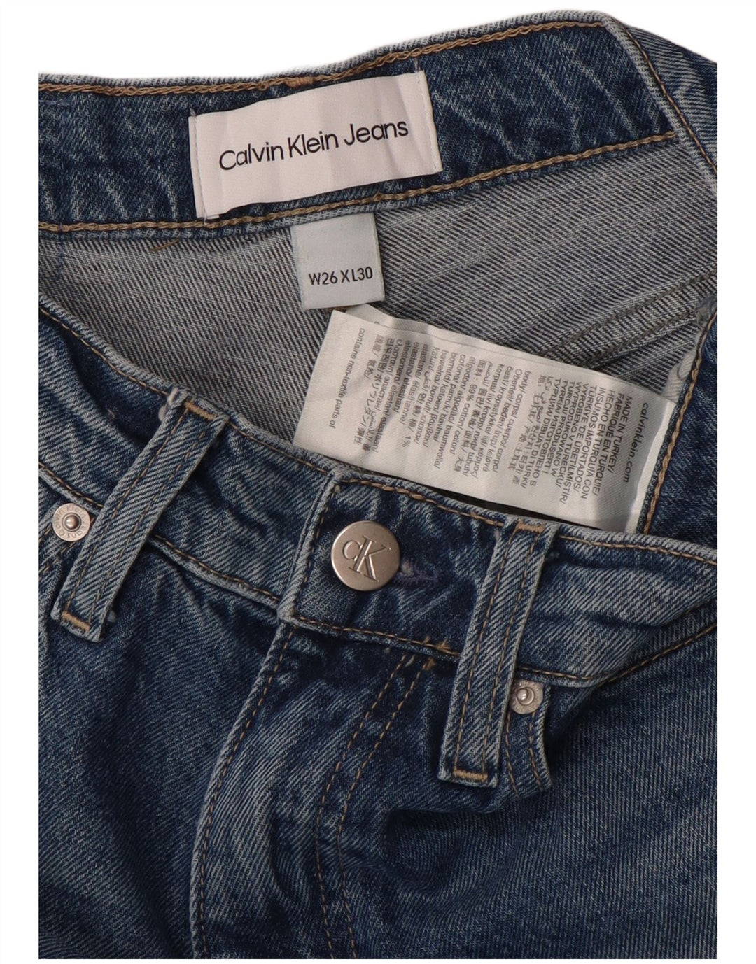 Calvin Klein Womens Bootcut Jeans W26 L30 Blue Cotton