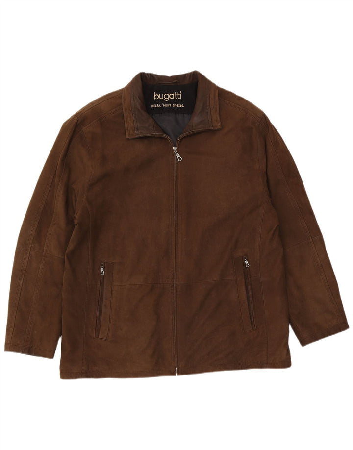 Bugatti Mens Leather Jacket UK 38 Medium Brown Leather