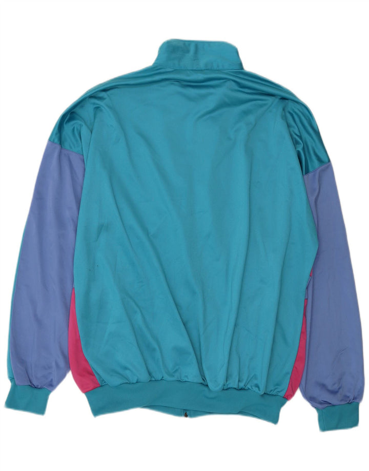 Golden Team Mens Tracksuit Top Jacket XL Blue Colourblock Polyester