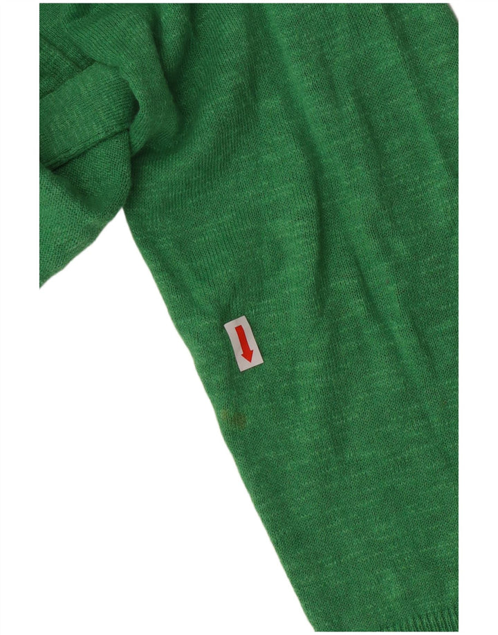 White Stuff Womens Longline Open Cardigan Sweater UK 16 Large Green Cotton