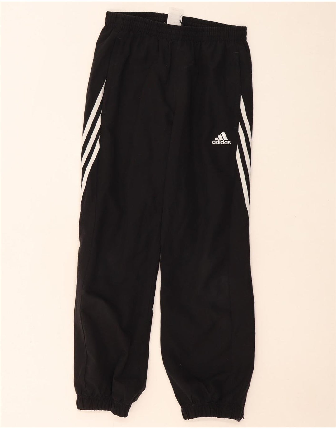 ADIDAS Boys Tracksuit Trousers Joggers 11-12 Years Large Black Polyester