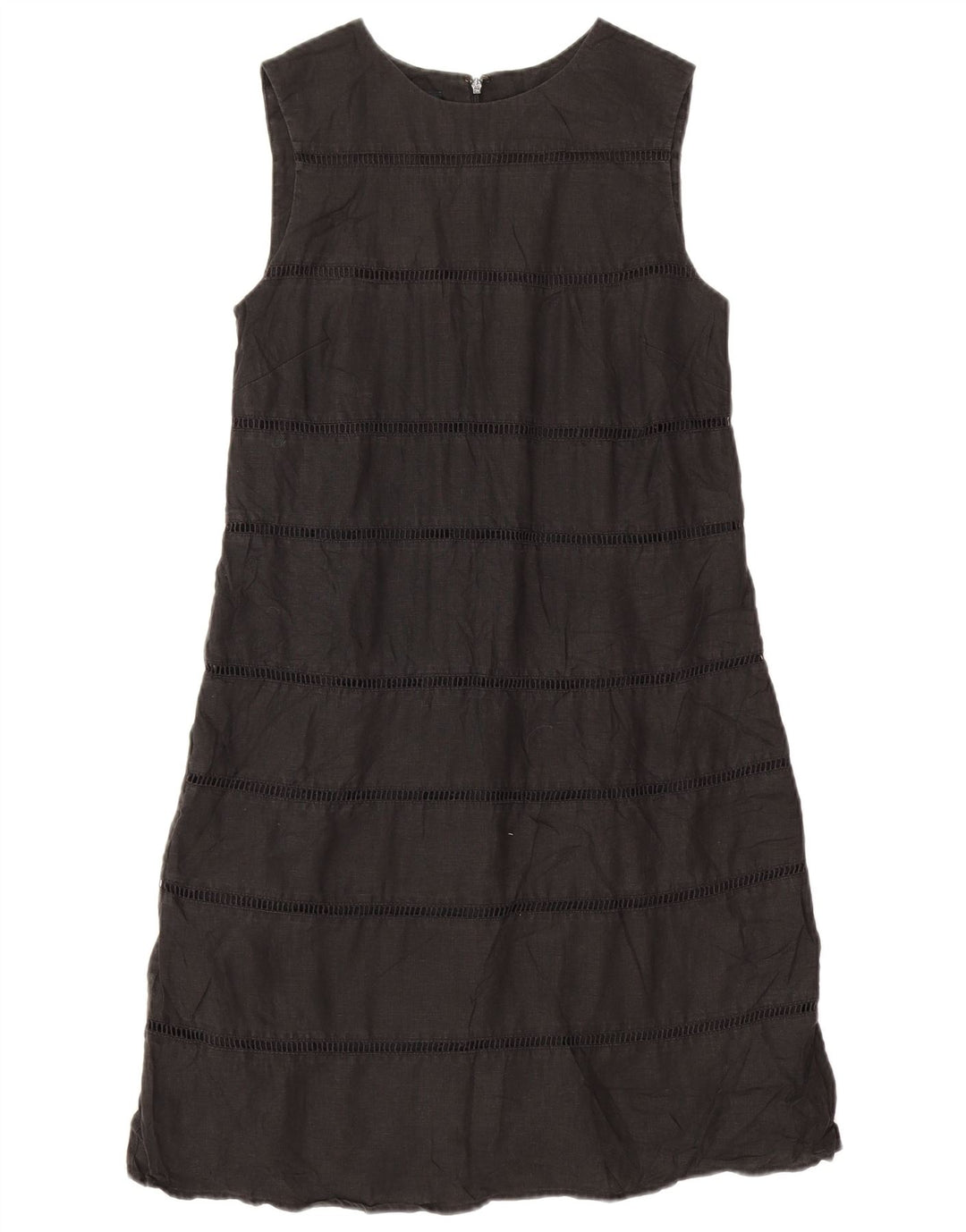 Hobbs Womens Sleeveless Basic Dress UK 8 Small Black Linen