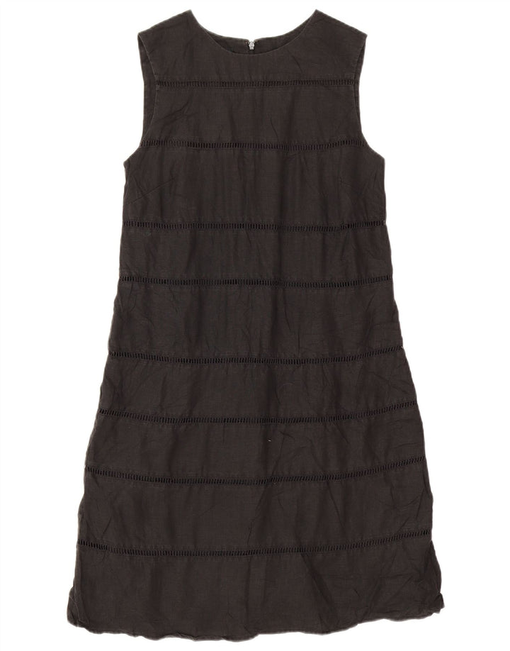 Hobbs Womens Sleeveless Basic Dress UK 8 Small Black Linen