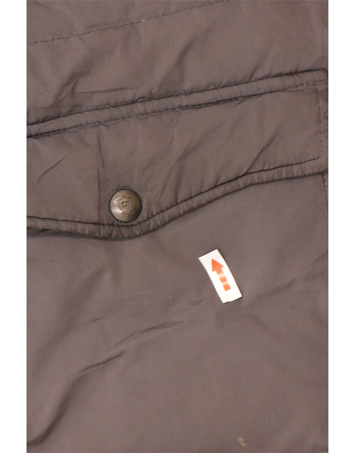 Massimo Dutti Womens Hooded Padded Coat UK 40 Large Grey Polyester