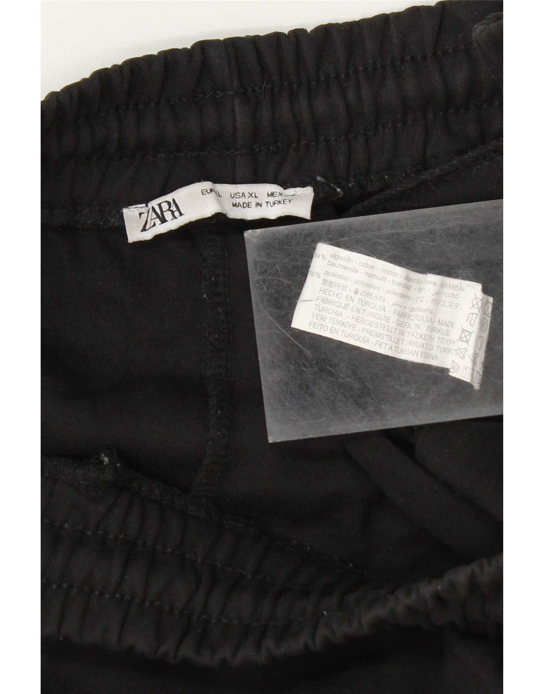Zara Mens Sport Shorts XL  Black Cotton