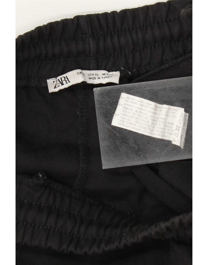 Zara Mens Sport Shorts XL  Black Cotton