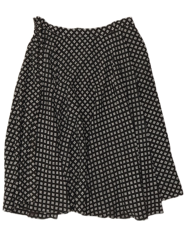 Vintage Womens A-Line Skirt W28 Medium Black Geometric