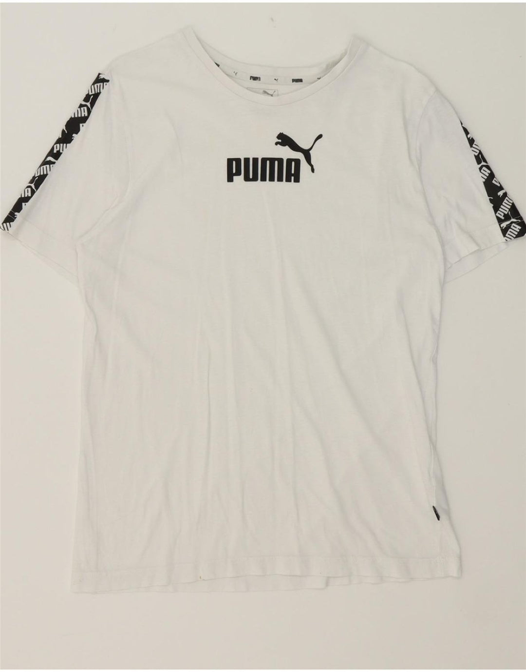 PUMA Mens Graphic T-Shirt Top Small White Cotton Vintage Puma and Second-Hand Puma from Messina Hembry 
