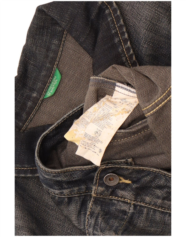 Benetton Womens Denim Jacket UK 12 Medium Navy Blue