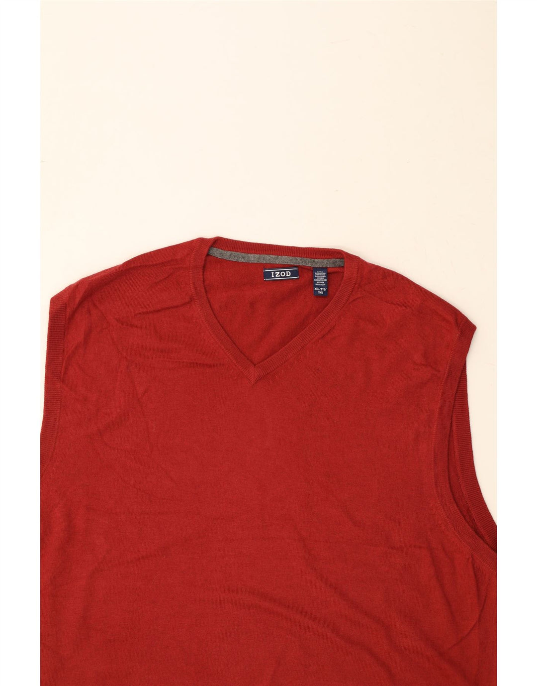 IZOD Mens Vest Tank Top 2XL Red Cotton Vintage Izod and Second-Hand Izod from Messina Hembry 