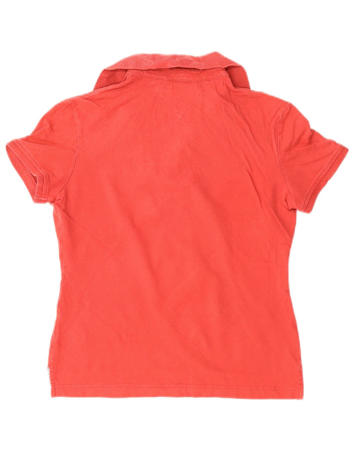 TOMMY HILFIGER Womens Polo Shirt UK 10 Small Red Cotton