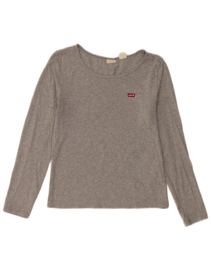 Levi's Womens Top Long Sleeve UK 10 Small Grey Cotton