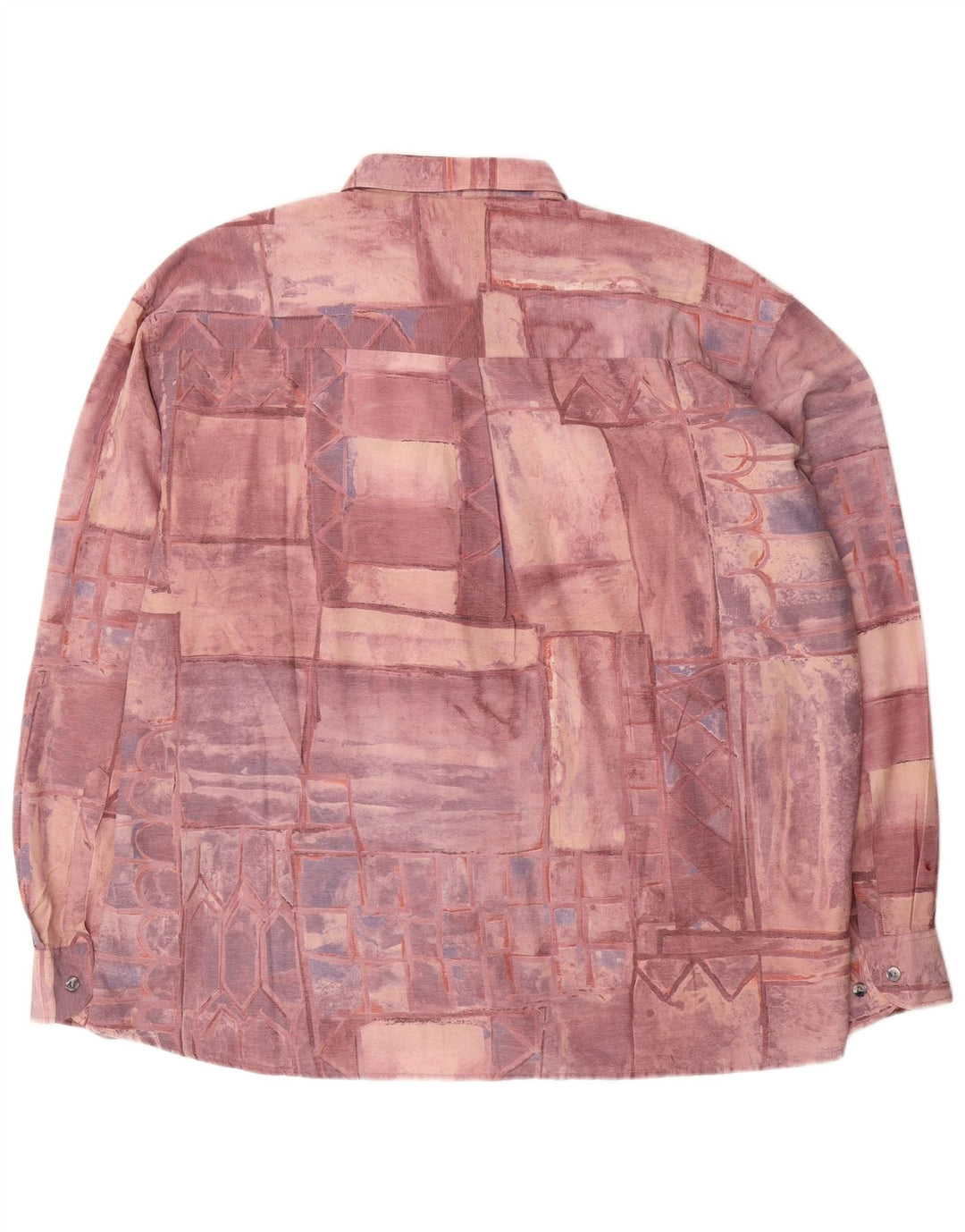 Jean chatel Mens Shirt Size 45/46 XL Burgundy Patchwork