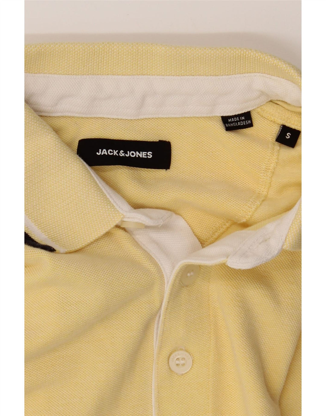 JACK & JONES Mens Polo Shirt Small Yellow Cotton Vintage Jack & Jones and Second-Hand Jack & Jones from Messina Hembry 