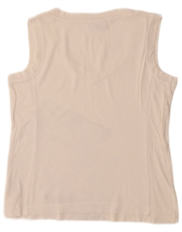 CHAMPION Womens Easy Fit Vest Top UK 10 Small White Cotton