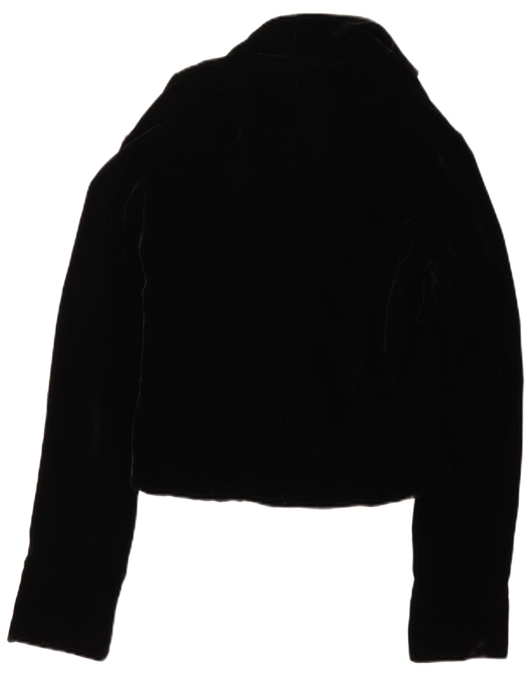 VINTAGE Womens 3 Button Velvet Blazer Jacket UK 12 Medium Black