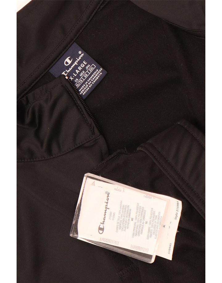 Champion Mens Graphic Tracksuit Top Jacket XL Black Colourblock Polyester