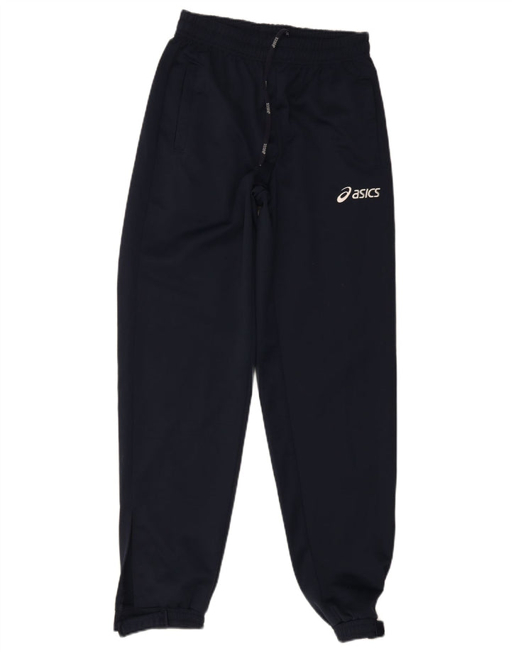 Asics Mens Tracksuit Trousers Joggers Small Navy Blue Polyester