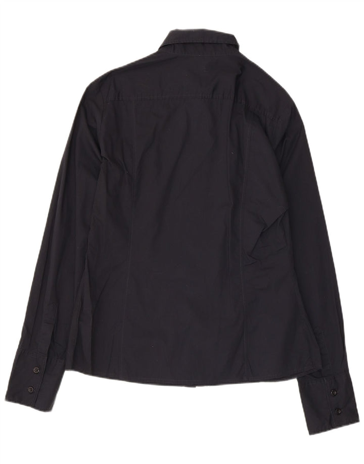 Benetton Womens Shirt UK 14 Large Black Cotton