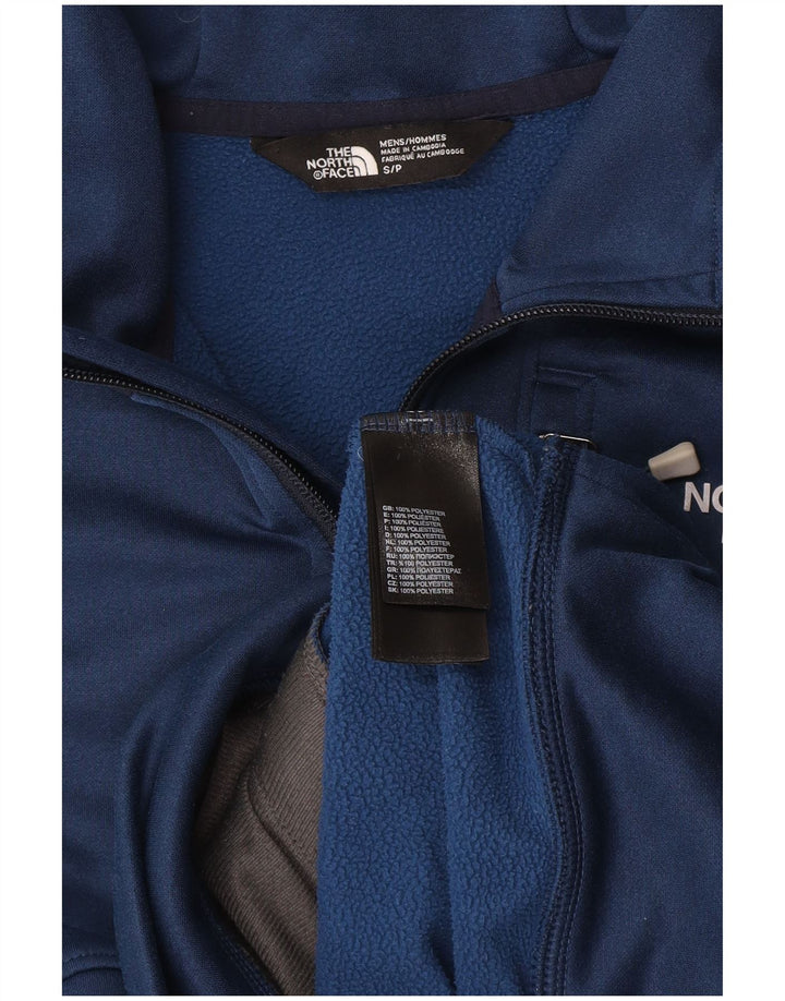 The North Face Mens Zip Neck Hoodie Jumper Small Navy Blue Polyester