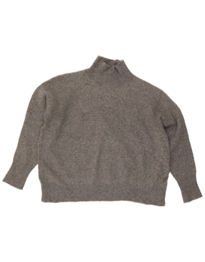 JOULES Womens Oversized Turtle Neck Jumper Sweater UK 18 XL  Grey Wool
