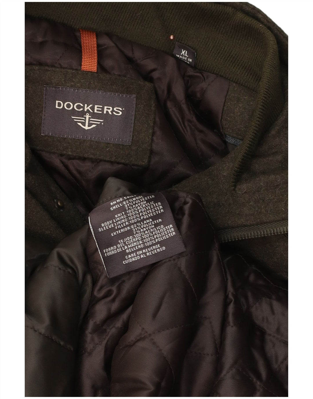 Dockers Mens Military Utility Jacket UK 42 XL Khaki Wool