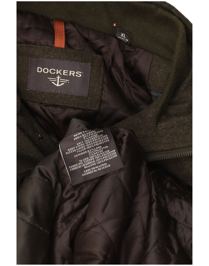 Dockers Mens Military Utility Jacket UK 42 XL Khaki Wool