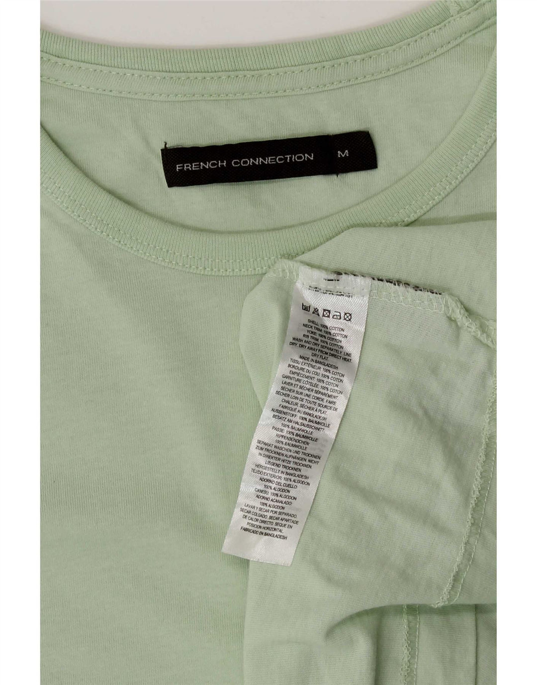 French Connection Mens T-Shirt Top Medium Green Cotton