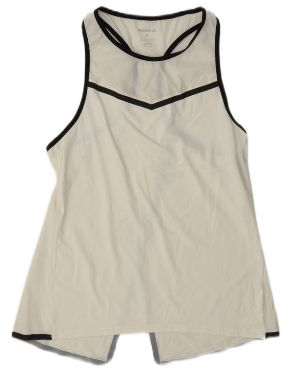 Reebok Womens Graphic Vest Top UK 8/10 Small White