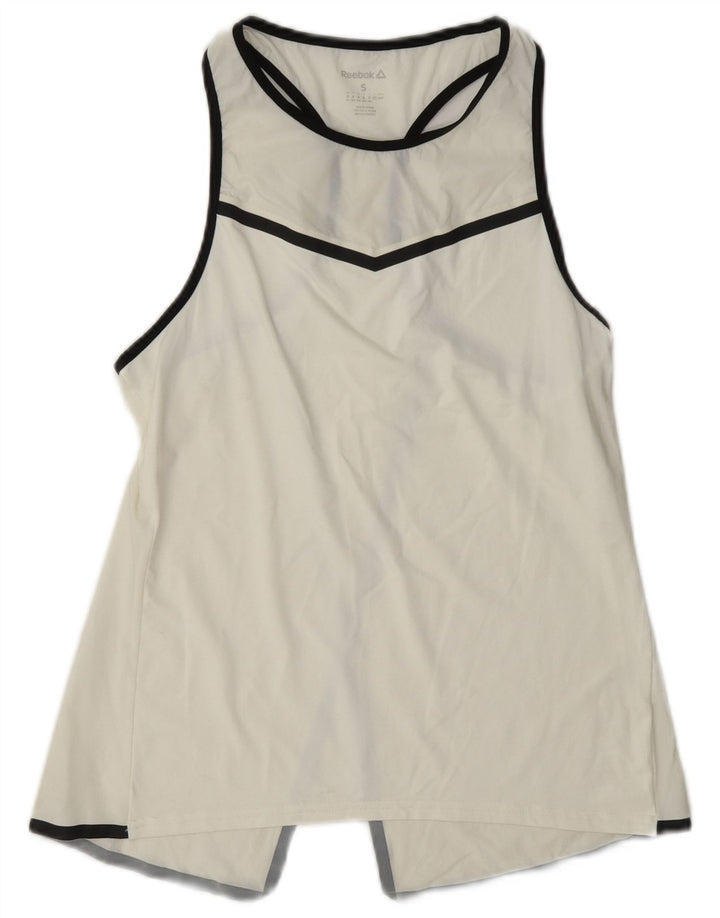Reebok Womens Graphic Vest Top UK 8/10 Small White