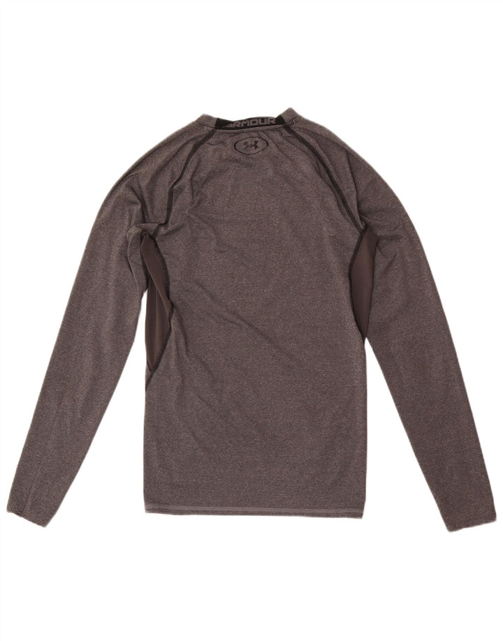 UNDER ARMOUR Mens Graphic Top Long Sleeve Small Grey Flecked