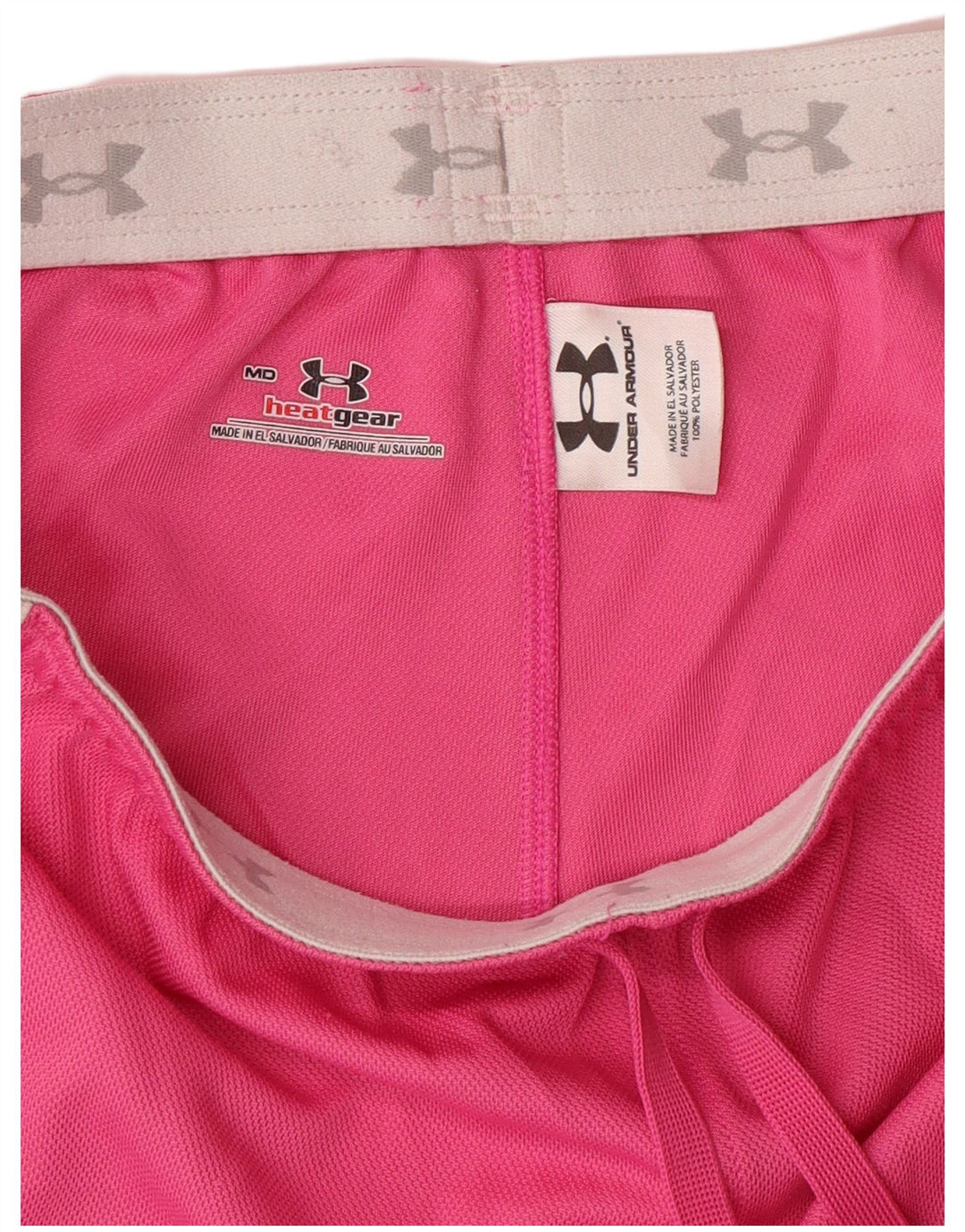 UNDER ARMOUR Womens Heat Gear Sport Shorts UK 14 Medium  Pink Geometric