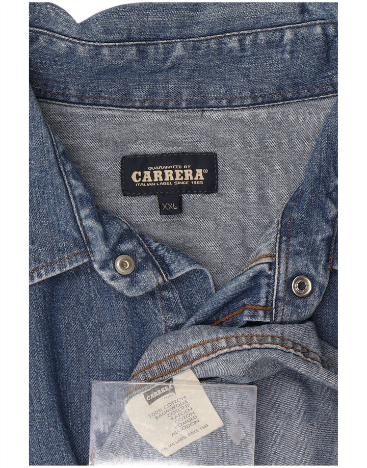 CARRERA Mens Denim Shirt 2XL Blue Cotton