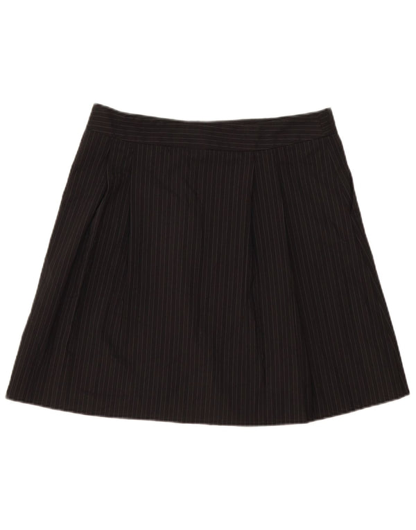 Iceberg Womens Wrap Skirt IT 42 Medium W32 Black Pinstripe Polyester