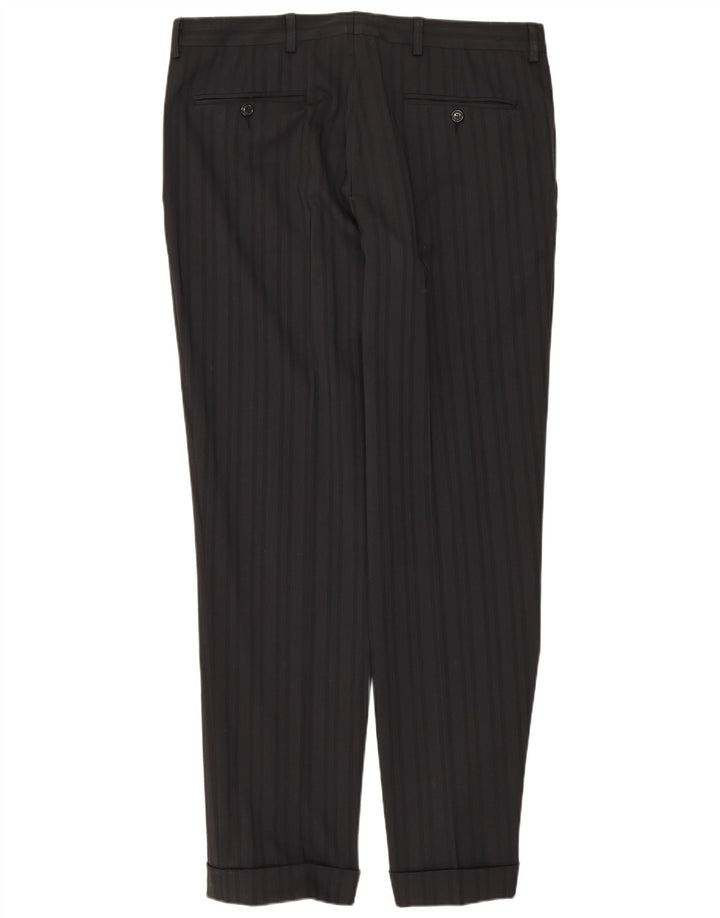 Massimo Rebecchi Mens 2 Piece Suit IT 50 Large W34 L31 Black Striped