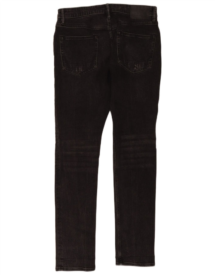 All Saints Mens Distressed Slim Jeans W30 L32 Black Cotton