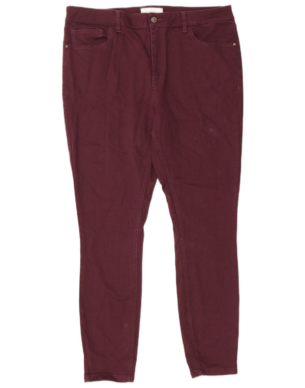 Fat Face Womens Skinny Jeans UK 16 Lare W36 L28 Burgundy Cotton