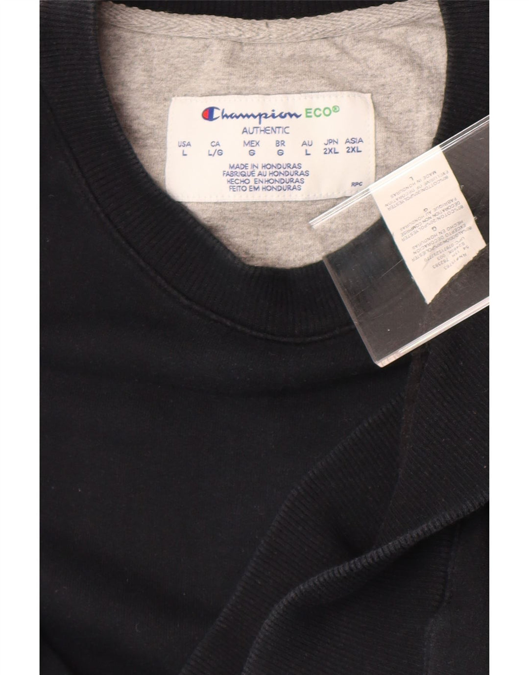Champion Mens Sweatshirt Jumper Large Black Cotton