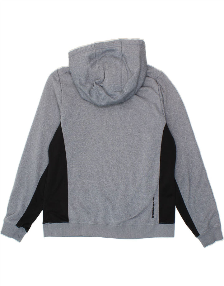 UNDER ARMOUR Womens Hoodie Jumper UK 14 Medium Blue Colourblock Polyester Vintage Under Armour and Second-Hand Under Armour from Messina Hembry 